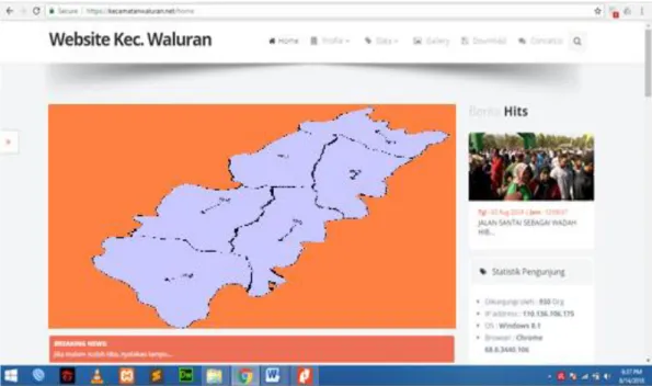 Gambar 9. Halaman depan website potensi wilayah Kecamatan Waluran 