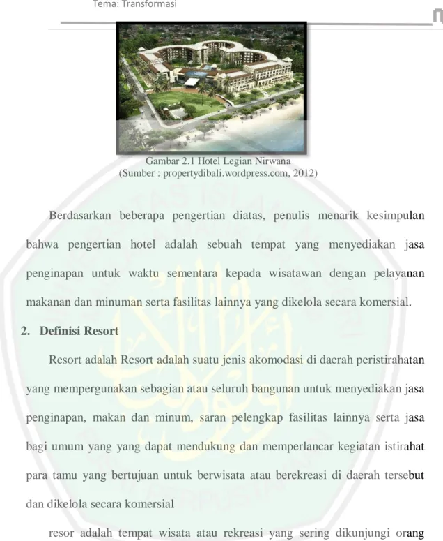 Gambar 2.1 Hotel Legian Nirwana  (Sumber : propertydibali.wordpress.com, 2012) 