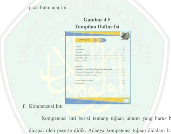 Gambar 4.5  Tampilan Daftar Isi 