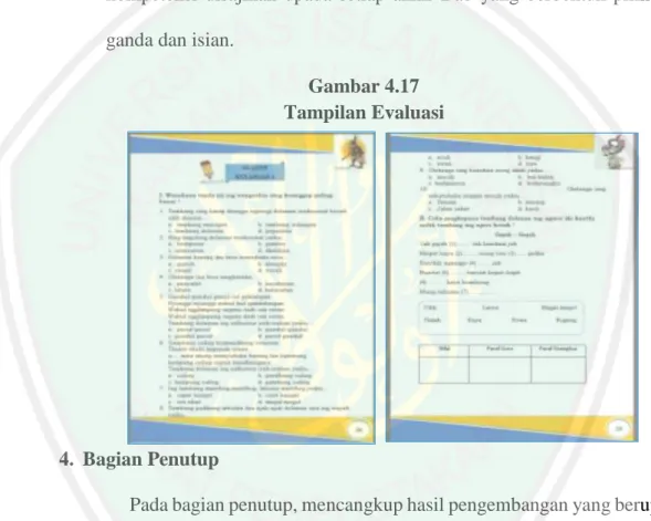 Gambar 4.17  Tampilan Evaluasi 