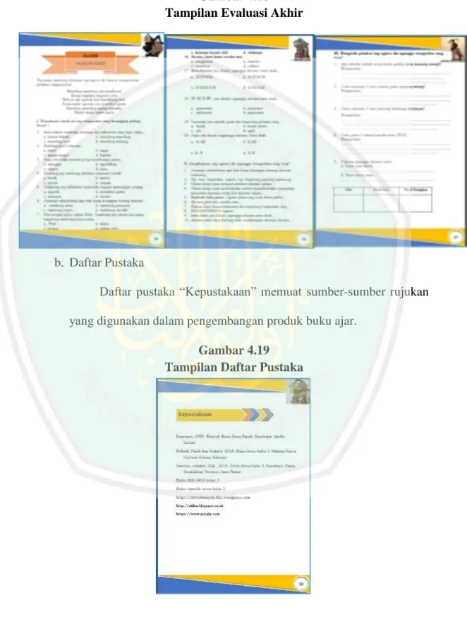 Gambar 4.18  Tampilan Evaluasi Akhir 