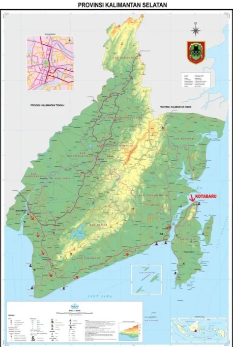 Gambar 1.5 Kabupaten Kotabaru, Kalimantan Selatan dan peta  lokasi PLTU (Konsultan perencana proyek) 