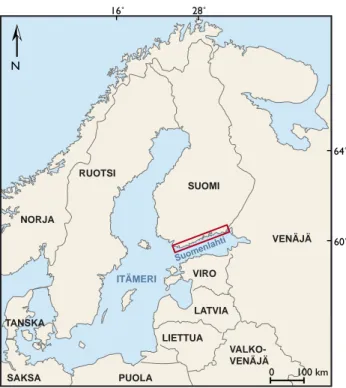 Figure 4. The research area was the northern coast of the Gulf of Finland.