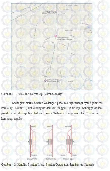 Gambar  4.1  Peta Jalur Kereta Api Waru-Sidoarjo 