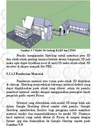 Gambar 5-7 Model 3D Gedung BAKP dan UPMS 