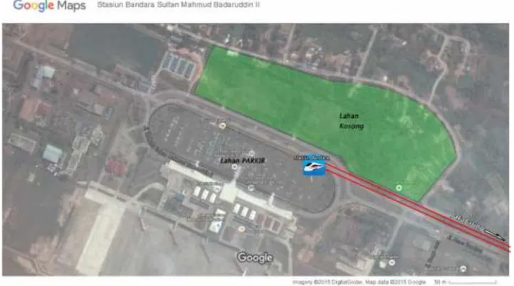 Gambar 2.  7 peta stasiun bandara Sumber : Kajian kelayakan LRT Palembang  