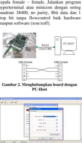 Gambar 2. Menghubungkan board dengan  PC-Host 