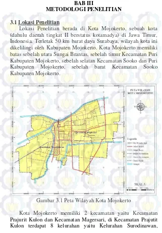 Gambar 3.1 Peta Wilayah Kota Mojokerto 