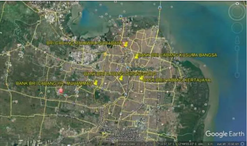 Gambar 3.1. Lokasi Penelitian Gedung Bank BRI Surabaya 