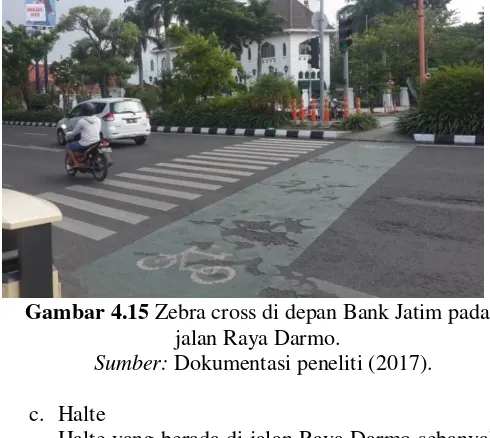 Gambar 4.15  Zebra cross di depan Bank Jatim pada 