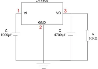 Gambar 3.5 Rangkaian pengatur tegangan 5VDC 