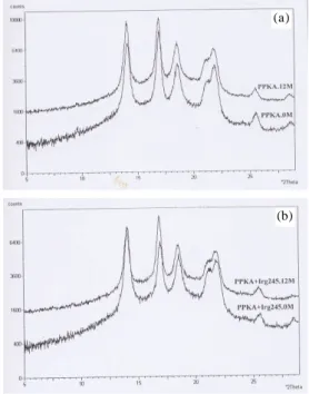 Gambar 3. Morfologi pasca penjemuran 8 minggu, (a). Polipaduan PP-NR, (b). polipaduan  PP-NR-irganok 245 8 %vol.