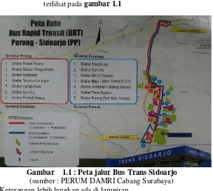 Gambar    1.1 : Peta jalur Bus Trans Sidoarjo 