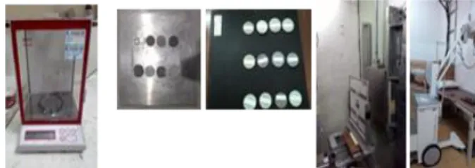Gambar 3 menunjukkan peralatan yang digunakan  dalam  percobaan  perhitungan  atenuasi  perisai  radiasi yang dilakukan