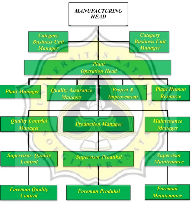 Gambar 4. Diagram Struktur Organisasi PT. Kaldu Sari Nabati Indonesia 