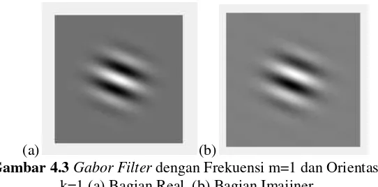 Gambar 4.3 Gabor Filter dengan Frekuensi m=1 dan Orientasi 