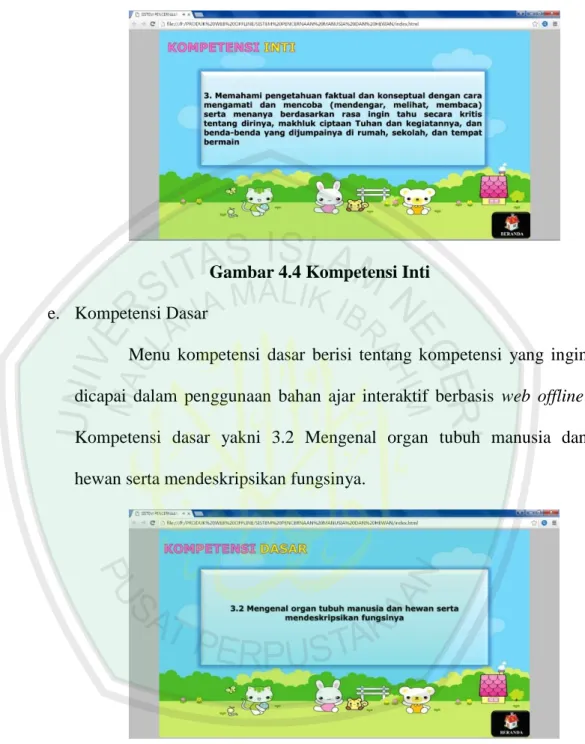 Gambar 4.4 Kompetensi Inti  e.  Kompetensi Dasar 