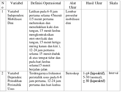 Tabel 3.1 Defenisi Operasional dan Variabel Penelitian 