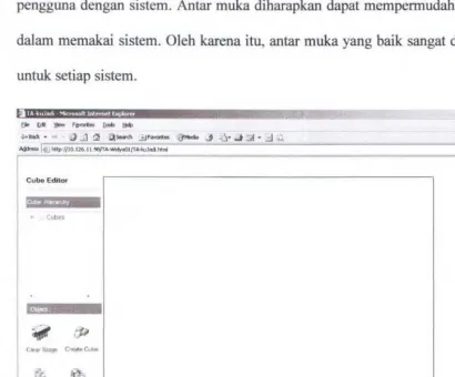 Gambar JV-1 Tampilan utama Editor Skema dan Cube 