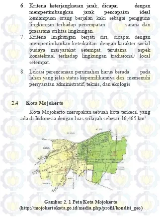 Gambar 2. 1 Peta Kota Mojokerto 