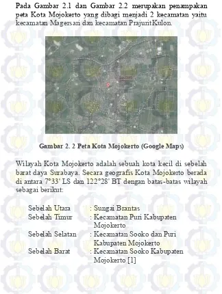 Gambar 2. 2 Peta Kota Mojokerto (Google Maps) 