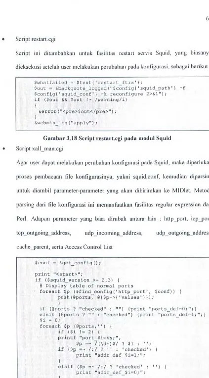 Gambar 3.18 Script restart.cgi pada modul S'tuid 