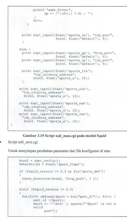 Gambar 3.19 Script xall_man.cgi pada modul Squid 