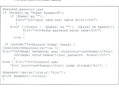 Gambar 4.24 Merubah password user samba 