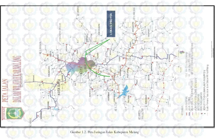 Gambar 1.2. Peta Jaringan Jalan Kabupaten Malang 