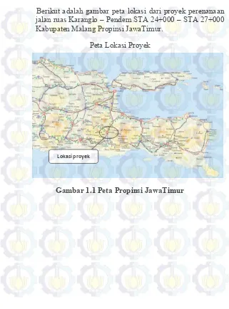 Gambar 1.1 Peta Propinsi JawaTimur 