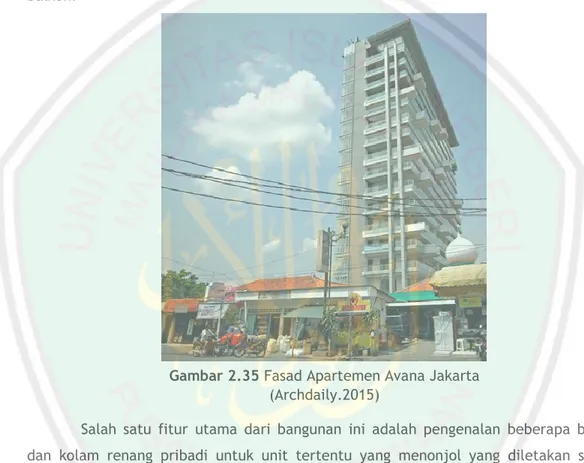 Gambar 2.35 Fasad Apartemen Avana Jakarta  (Archdaily.2015)