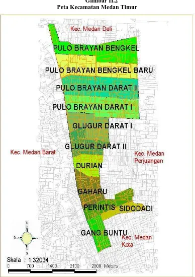 Gambar II.2 Peta Kecamatan Medan Timur 