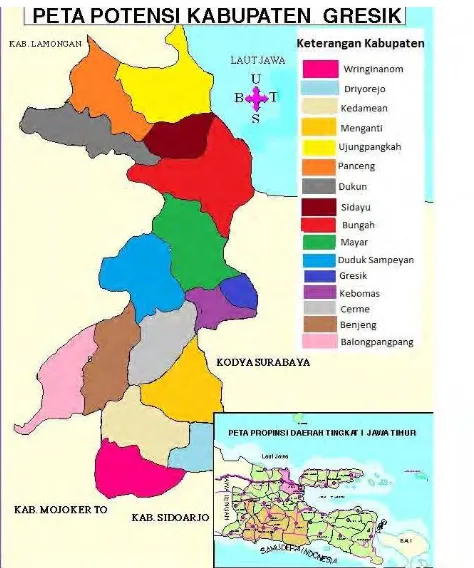 Gambar 2.1 Peta Potensi Kabupaten Gresik Provinsi Jawa Timur 