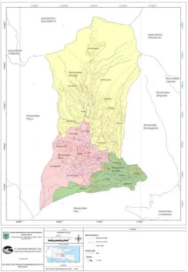 Gambar 2.1   Peta Administrasi Kota Batu (BAPEDA Kota Batu, 2014) 