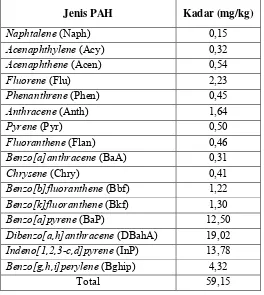 Tabel 4.2 Hasil Analisis Kadar 16 EPA-PAH Tanah  