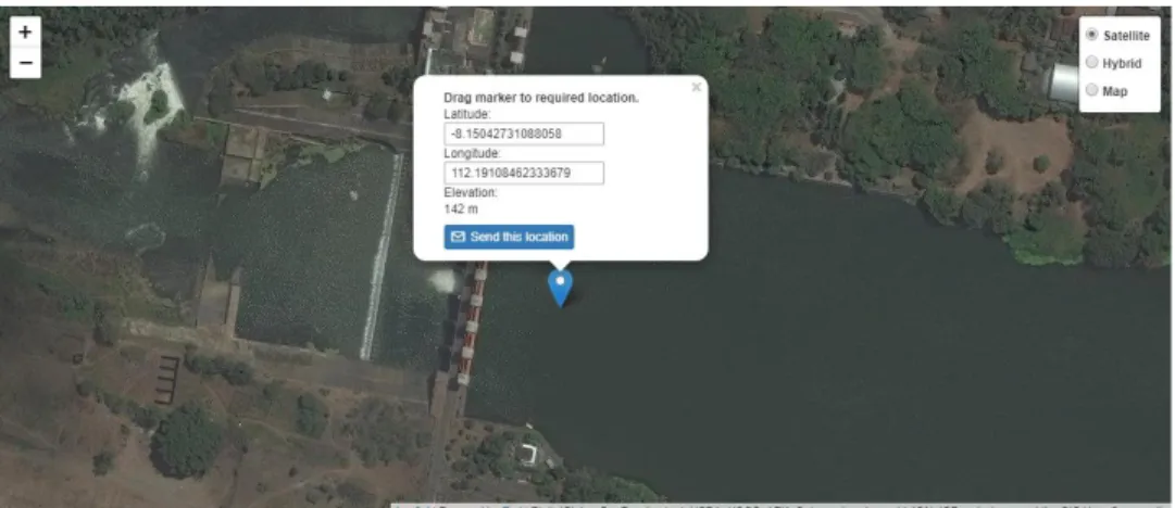 Gambar 4. Titik Buttom pada google maps coordinates 