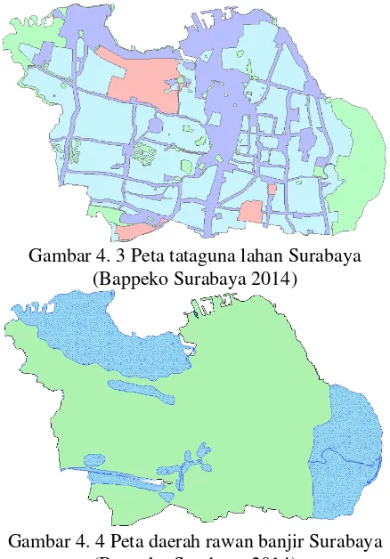 Gambar 4. 3 Peta tataguna lahan Surabaya 