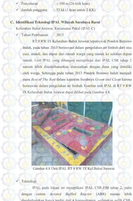 Gambar 4.8 Unit IPAL RT 9 RW IX Kel.Babat Jerawat 
