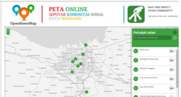 Gambar 15. Peta Persebaran Komunitas Sosial  Dengan Open Street Map 