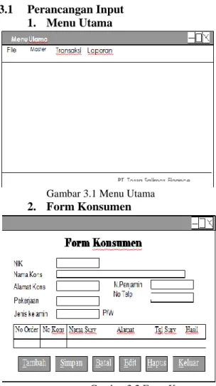 Gambar 3.6  Form Pengiriman  7.  Form Pengajuan 