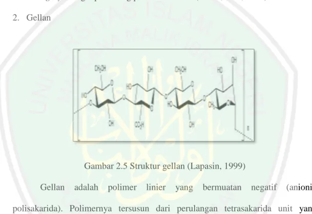 Gambar 2.5 Struktur gellan (Lapasin, 1999) 