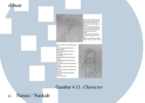 Gambar 4.11. Character  c.   Narasi / Naskah 
