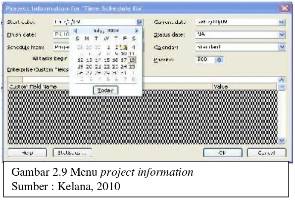 Gambar 2.9 Menu project information