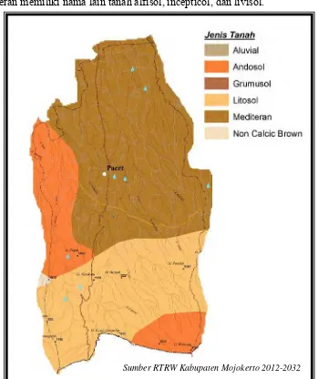 Gambar 4.3 Peta Jenis Tanah Kecamatan Pacet 