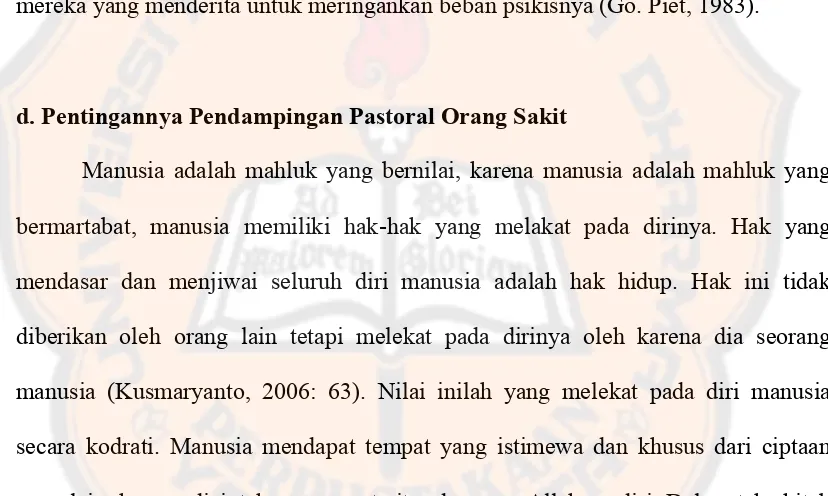 gambar Allah diciptakan-Nya dia“ (Kej 1:26). Tindakan pendampingan kepada 