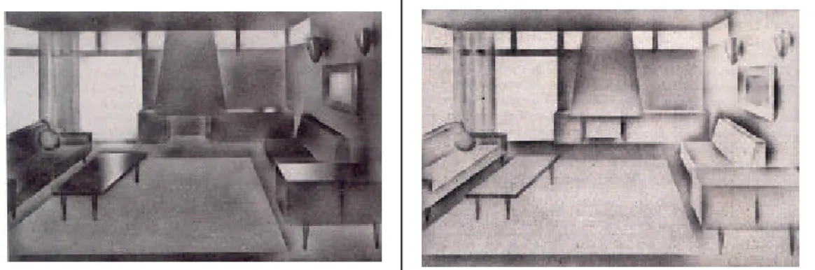 Gambar 3. Variasi nilai warna (gelap-terang) menghasilkan suasana berbeda-beda (Faulkner, 1960)