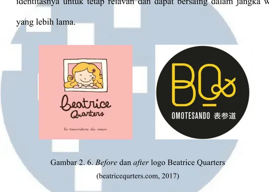 Gambar 2. 6. Before dan after logo Beatrice Quarters  (beatricequrters.com, 2017) 