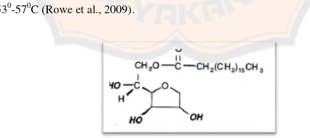 Gambar 4. Struktur molekul sorbitan monostearat (C24H16O6) (Kim,2005) 