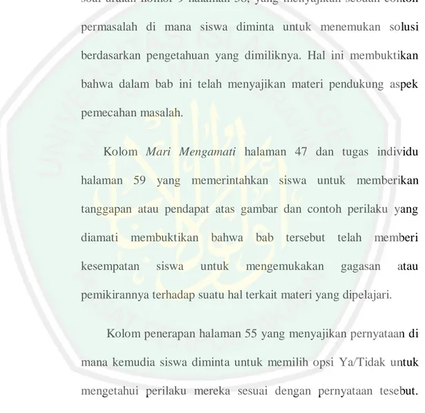 Tabel  cerita  pada  halaman  59  menjadi  sisi  kemenarikan  dan  pengayaan  tersendiri  dari  materi  dalam  bab  ini  di  buku  tersebut