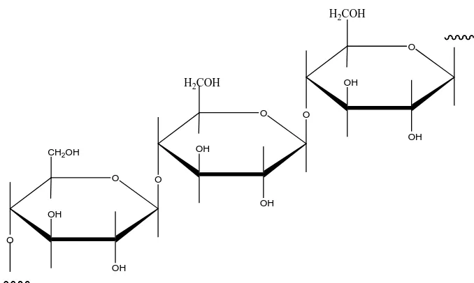 Gambar 2.5. Struktur molekul Selulosa 